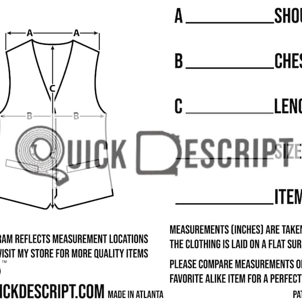 Clothing Measurement Template - Etsy