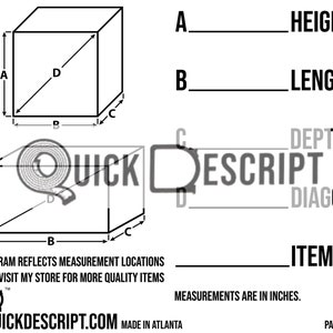 Square Rectangle  Clothing Reseller Tool Diagrammed Sheets Size Guide Clothing Tech Pack Poshmark eBay Etsy Helper