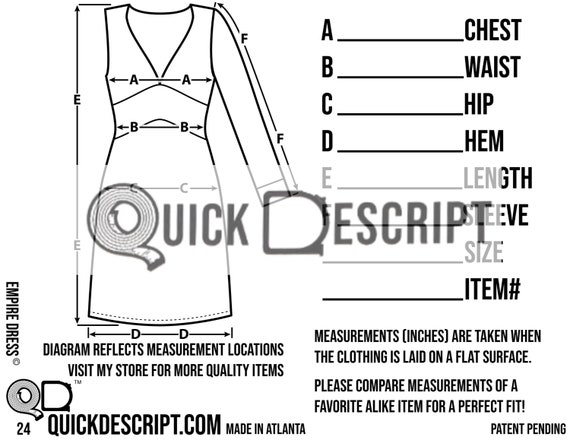Empire Dress Diagramed Clothing Reseller Tool Diagramed Sheets Size Guide Measurement Tech Pack Poshmark Ebay Etsy Helper - Etsy Empire Dress Diagramed Clothing Reseller Tool Diagramed Sheets Size Guide Measurement Tech Pack Poshmark Ebay Etsy Helper - Etsy
