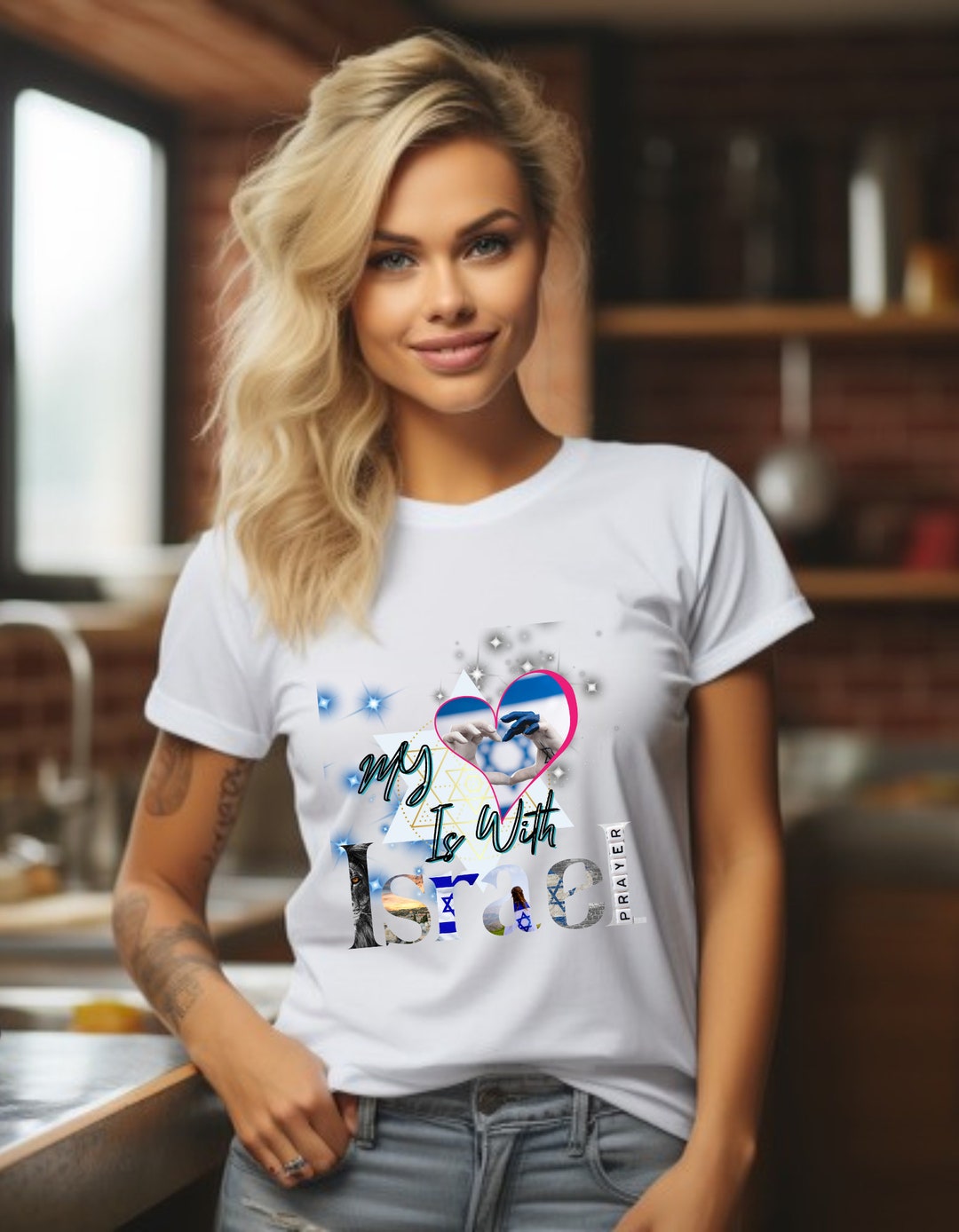 Ahor I Stand With Israel Maglietta Con Bandiera Americana Bandiera Di