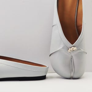 Women&#39;s retro Tabi ballet flats, closed-toe half-slippers, French folding shoes, split-toe shoes, Mary Jane shoes