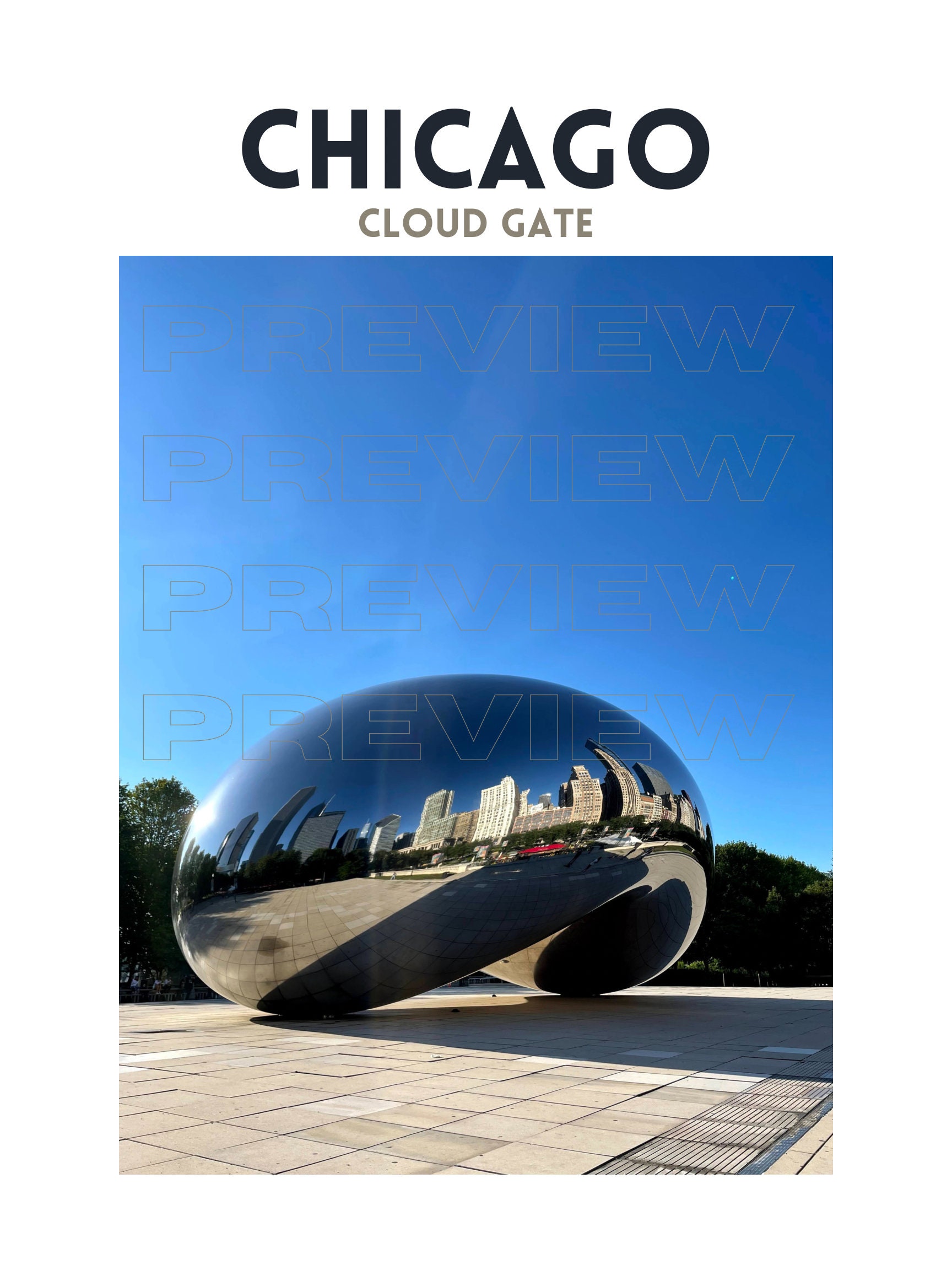 The bean Chicago Photo Print Download Etsy