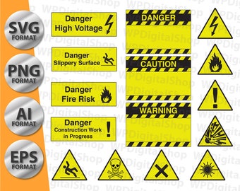 Safety Sign Multi Format Bundle | Adobe illustrator Files | High Quality Signs | Print Ready | SVG PNG AI