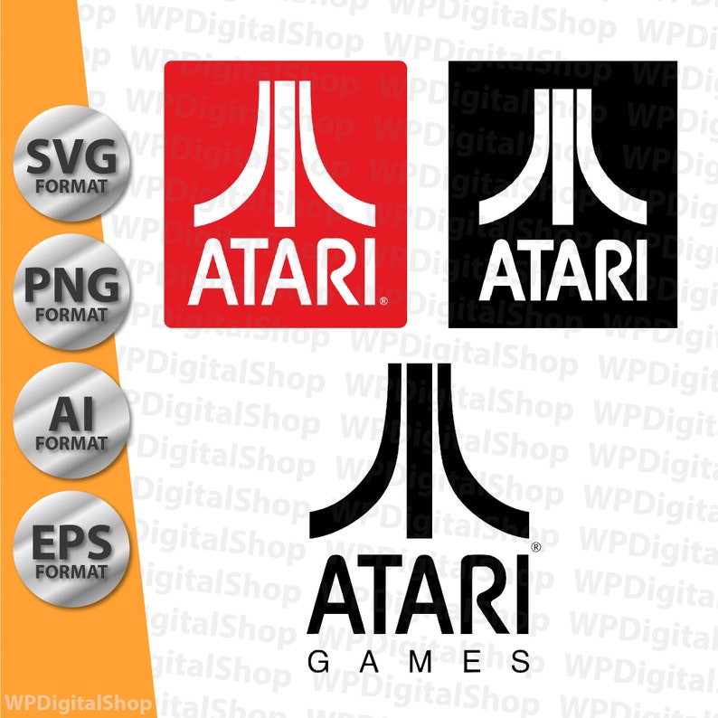 Atari Classic Gaming Logo Bundle for Creative Projects SVG PNG AI Files High-quality Retro Design for Print & Web Use image 1