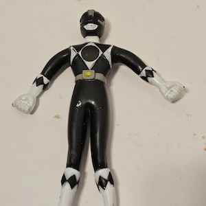 vintage 1994 black rubber power rangers bendable #2838box15