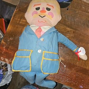 Antique 1967 captain kangaroo pull string pillow doll#1818