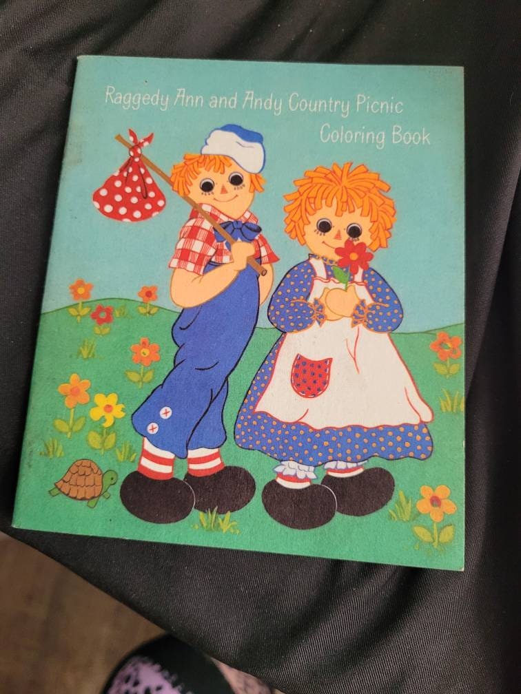 Vintage Raggedy Ann and Andy Country Picnic Coloring Book#box1 - Etsy