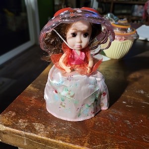 Suprise cupcake harchel doll pink floral #1460