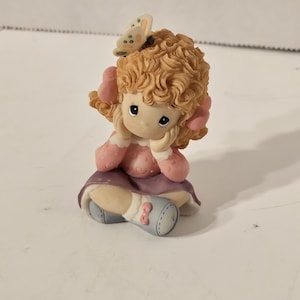 2000 precious moments girl with a butterfly on her head figurine #1642