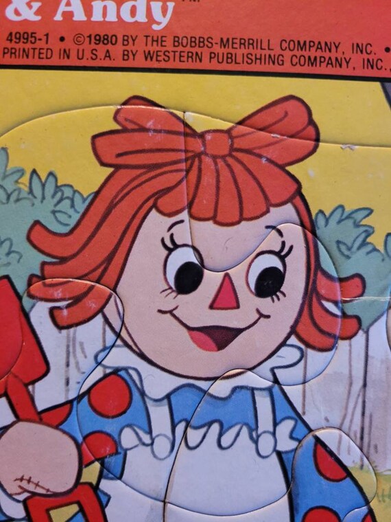 1980 Raggedy Ann and Andy Playing in Sandbox 1 #1123 Bookshelf - Etsy