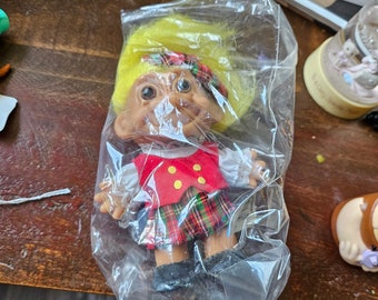 antique 1980s Scotland 5&quot; troll doll yellow hair #2016#2017