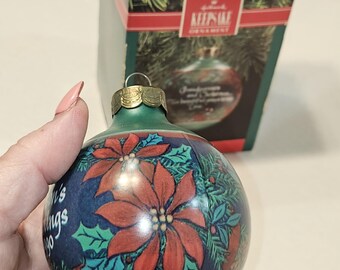 ヴィンテージ 1990年 ホールマーク 記念品 祖父母とクリスマス ガラス