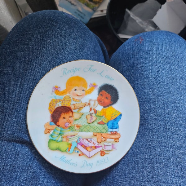 Vintage avon 1993 mini plate mothers day recipe for love#507