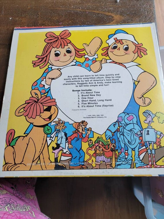 1981 Raggedy Ann and Andy Record Telling Time is Fun #1142