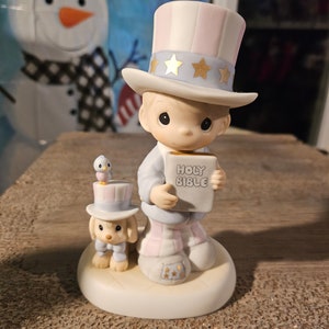 Vintage 1986 precious moments figurines God bless America #1549