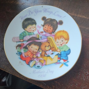 Vintage Avon Mini Teller Muttertag 1992 Wie verpackt man Liebe #1660