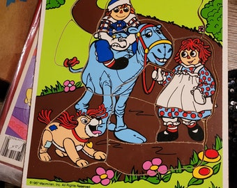 Antiguo rompecabezas de Ann y Andy andrajoso de 1987 van a dar un paseo #box1