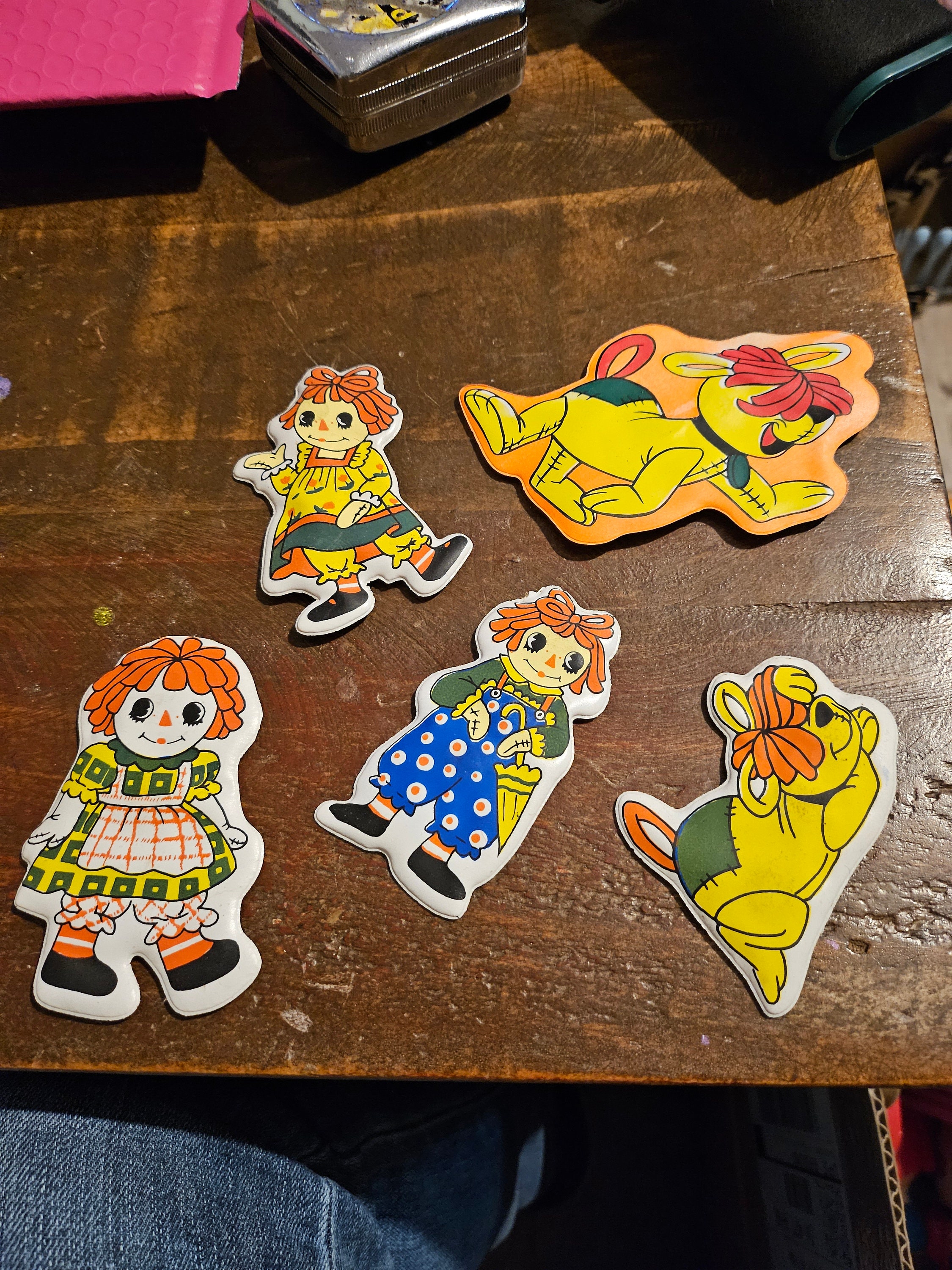 Antique 1970s Raggedy Ann and Andy 5 Magnets#box2 - Etsy