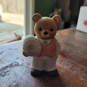 1990s homco teddy bear with Easter egg