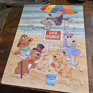 antique 1986 pound puppies 63 peice puzzle  #2670