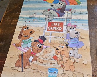 antique 1986 pound puppies 63 peice puzzle  #2670