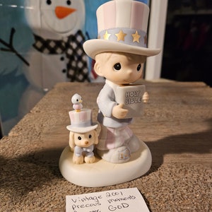 Vintage 2001 precious moments figurines God bless America #1552
