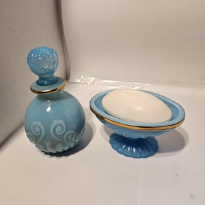 アンティーク 1970年代 エイボン ブリストル ブルー ソープディッシュ