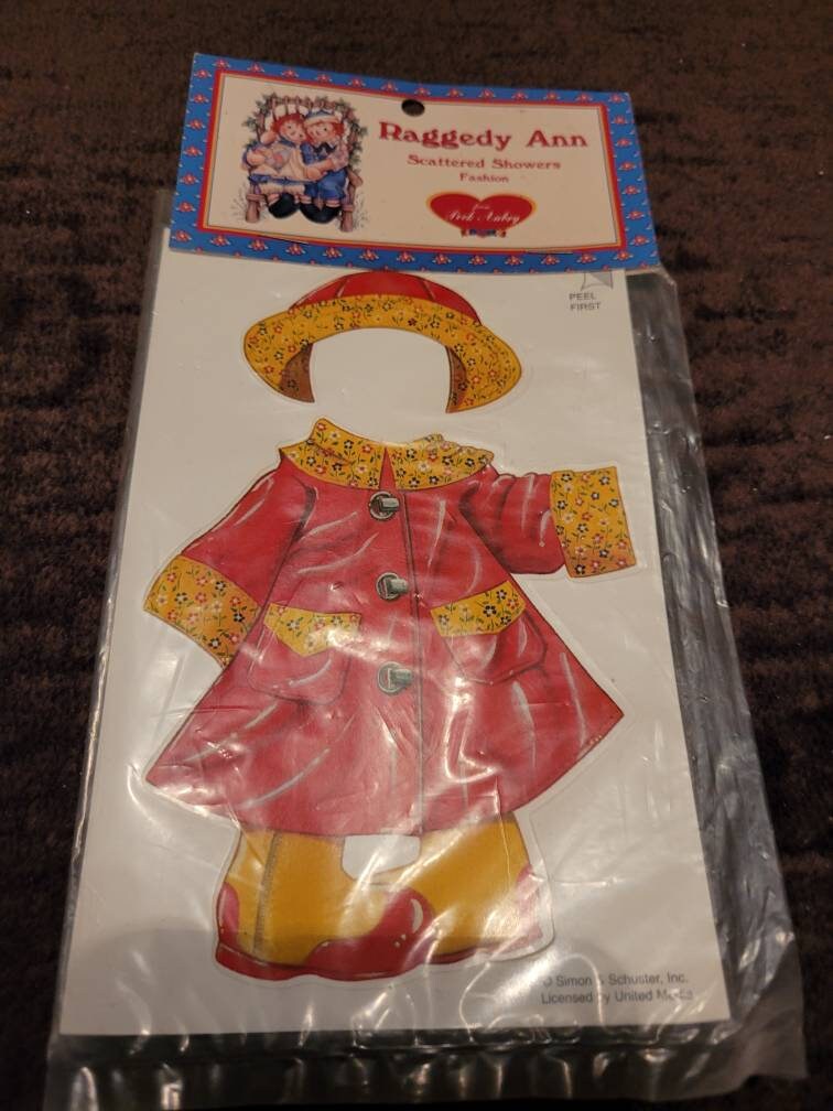 Vintage 80s Colorform Outfit Red Raincoat #1120 Bookshelf - Etsy