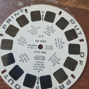 Antique 1958 veiwmaster reel the three little pigs #948 box 6