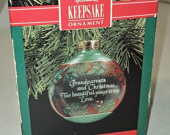 ヴィンテージ 1990年 ホールマーク 記念品 祖父母とクリスマス ガラス