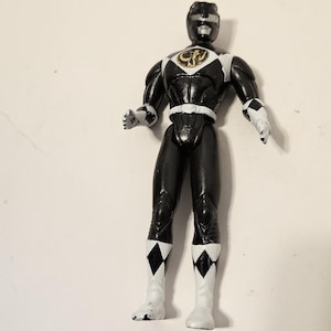 vintage 1995 black Mighty Morphin Power Rangers figure #2835