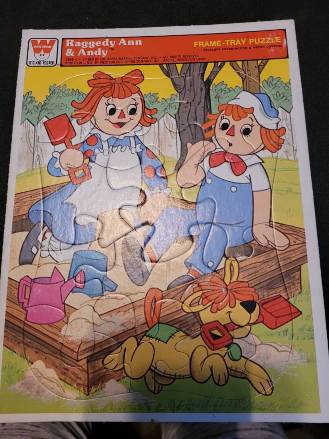 1980 Raggedy Ann and Andy Playing in Sandbox 1 #1123 Bookshelf - Etsy