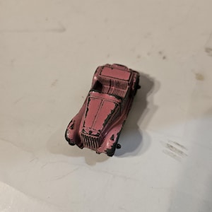 antique 1920s t o tootsie metal pink car toy #941 box 7