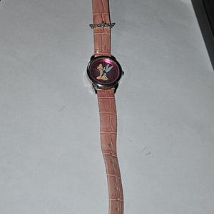 antique Tinkerbell watch leather pink band #2031