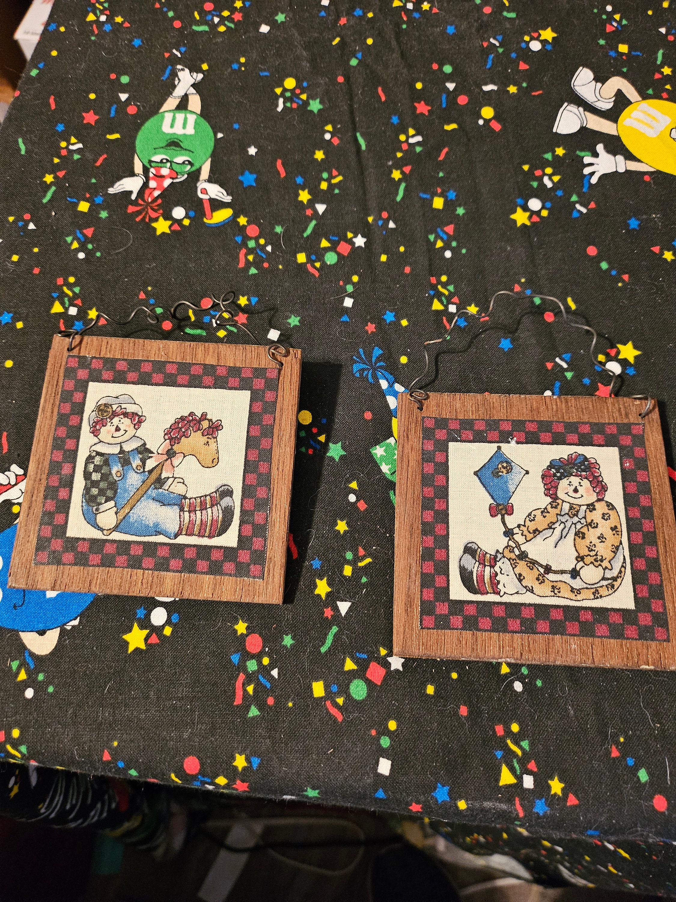 Antique Handmade Raggedy Ann and Andy Wall Art#box1 - Etsy