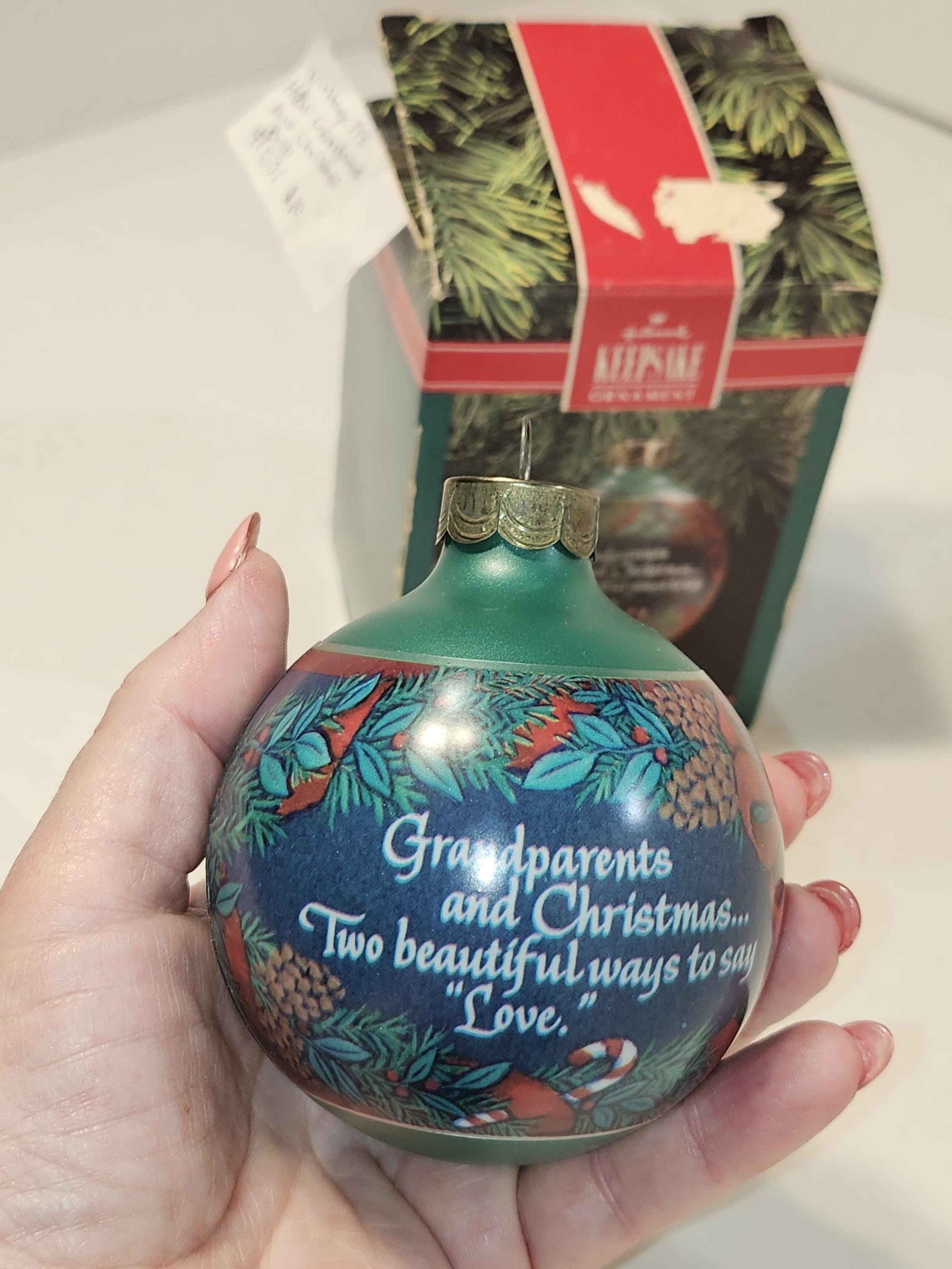 激レア　希少　限定記念品　ホールマーク　レコーダー付　クリスマス　オーナメント ヴィンテージ 1990年 ホールマーク 記念品 祖父母とクリスマス ガラス