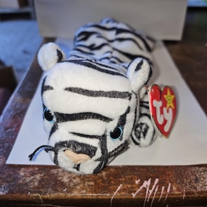 vintage 1996 ty beanie babies Blizzard white tiger #986