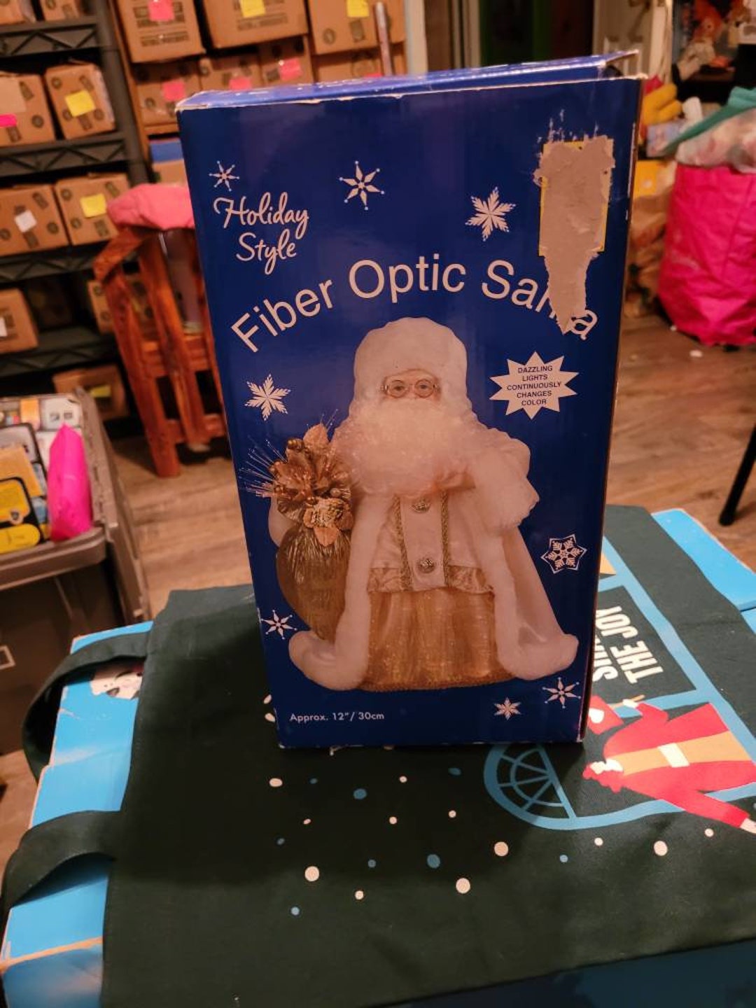 12 Inch Santa Fiber Optic Tree Topper #1242 - Etsy