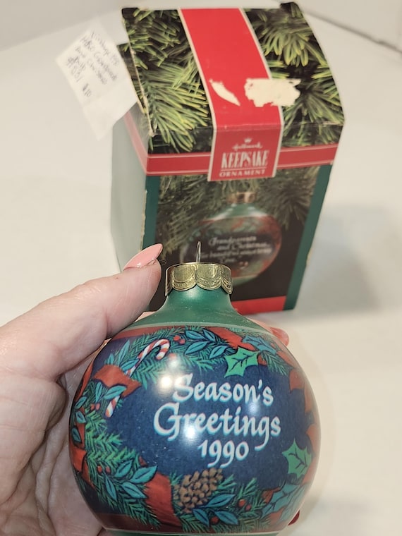 1990' ヴィンテージ クリスマス　スノーボール　4個 ヴィンテージ 1990年 ホールマーク 記念品 祖父母とクリスマス ガラス