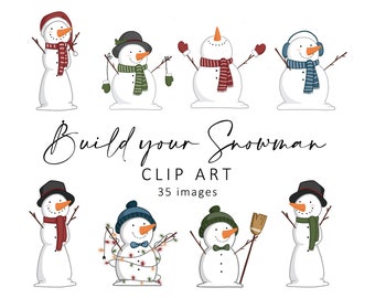 Bouw je sneeuwpop clipart, Snowman clipart, Snowman svg, Snowman png, Snowmen, Xmas svg, 2021 Kerstornamenten