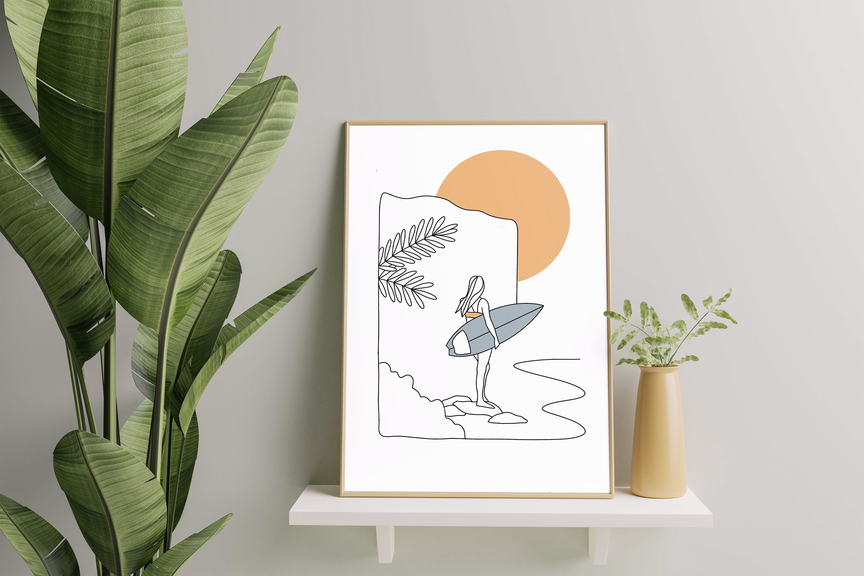 Surfing Wall Art Minimalistic Surf Art San Diego Wall Art Etsy