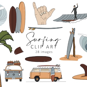 Surfing Clip art, Surfing PNG, Surf SVG, Hawaii clip art, Surf vector, Surf decor
