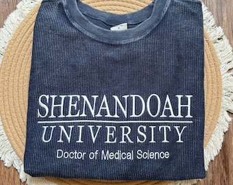 Custom University Embroidered Corded Sweatshirt 100% Cotton Oversized Crew Neck Sweater