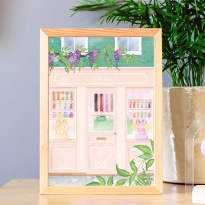 Illustration "Boutique de Printemps" , Carte postale, Carte de printemps, affiche déco, illustration printanière