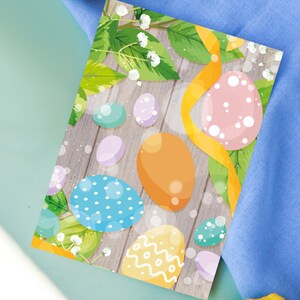 Illustration "Oeufs de Pâques" , Carte postale, Carte de printemps, affiche déco, illustration printanière