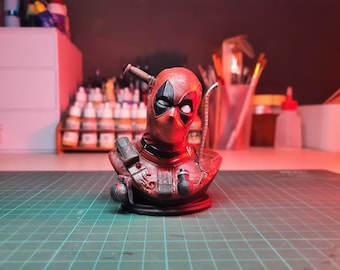 Figura Busto Marvel , Deadpool,figura de colección,impresión 3d,decoración habitación,figuras resina,arte 3d,arte marvel.