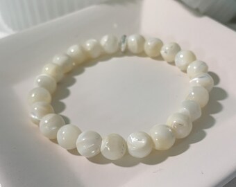 Men Womens 10mm 12mm Alloy Bracelet Link Wrist Energy Stone Gold White Tridacna Buddha Mala Beads Elastic Epinki Men Womens 10mm 12mm Alloy Bracelet Link Wrist Energy Stone Gold White Tridacna Buddha Mala Beads Elastic Epinki