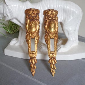 Antique French Gilded Bronze Embellishments. Furniture Pediments / Mouldings. Decorative Architectural Salvage. Home Decor