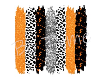 Orange, Silver and Black with orange splatter Brushstroke Background PNG - Sublimation Background