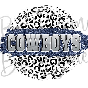 Cowboys PNG Leopard Glitter Banner - Cowboys Sublimation PNG